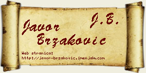Javor Brzaković vizit kartica